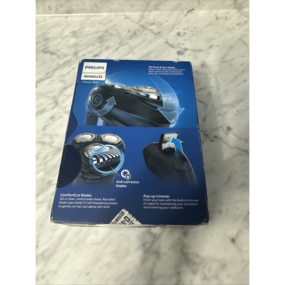 PHILIPS‎ NORELCO SHAVER 3600 S3243/91 WET/DRY RECHARGEABLE SHAVER + TRAVEL CASE